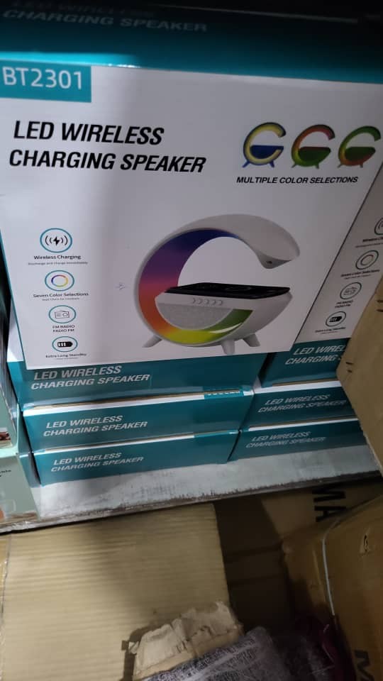 Led wireless charging speaker